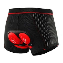 Breathable Shockproof Gel-Padded Cycling Underwear Shorts - XXL (NK-Red)