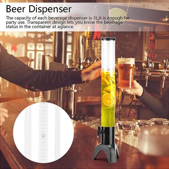 Dispenser per torre di birra Dispenser per torre di liquore trasparente con  tubo di ghiaccio rimovibile distributore di bevande per torre di birra per  feste - AliExpress