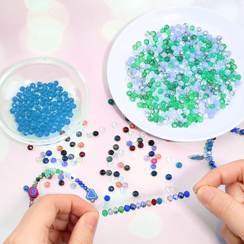 Blue Multicolor Rondelle Austria Faceted Crystal Glass Beads for Jewelry Making 6