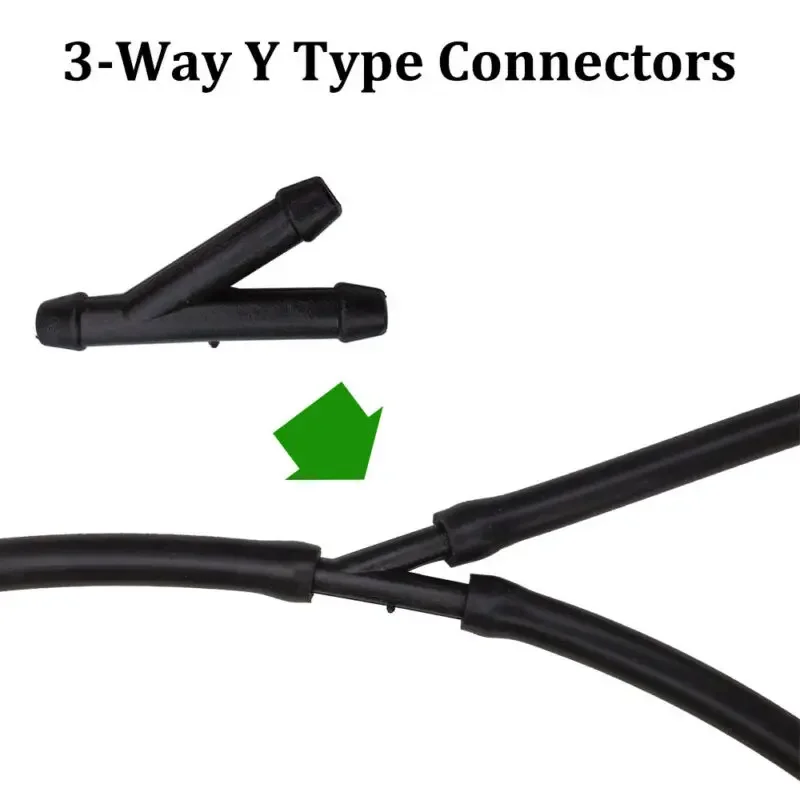 Conector divisor de manguera tipo T/Y/I, tubo Universal, arandela de agua, Accesorios Negros, bomba de tubería de Joiner, adaptador de parabrisas