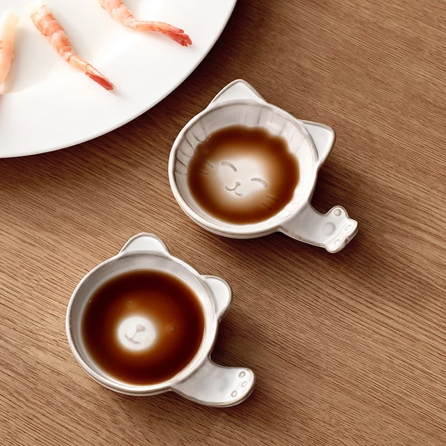 Soy Sauce Dish Chopstick Holder Creative Cute Side Dish Seasoning Dipping Sauce Dish Home Kitchen Ceramic Supplies 5
