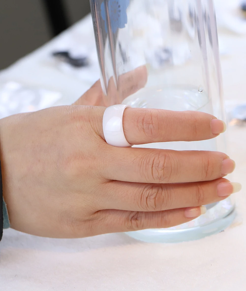 Name Engrave Ok Fashion Jewelry 10mm Polished White Ceramic