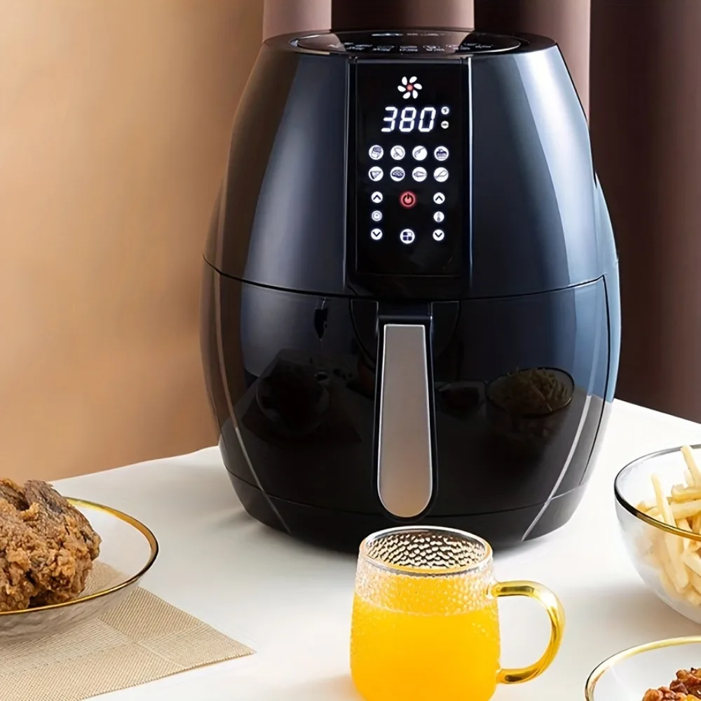 6.3 Qt Large Family Size Greaseless Air Fryer With Digital Temp And Time Control, Customizable 8 In 1 Functions For Frying