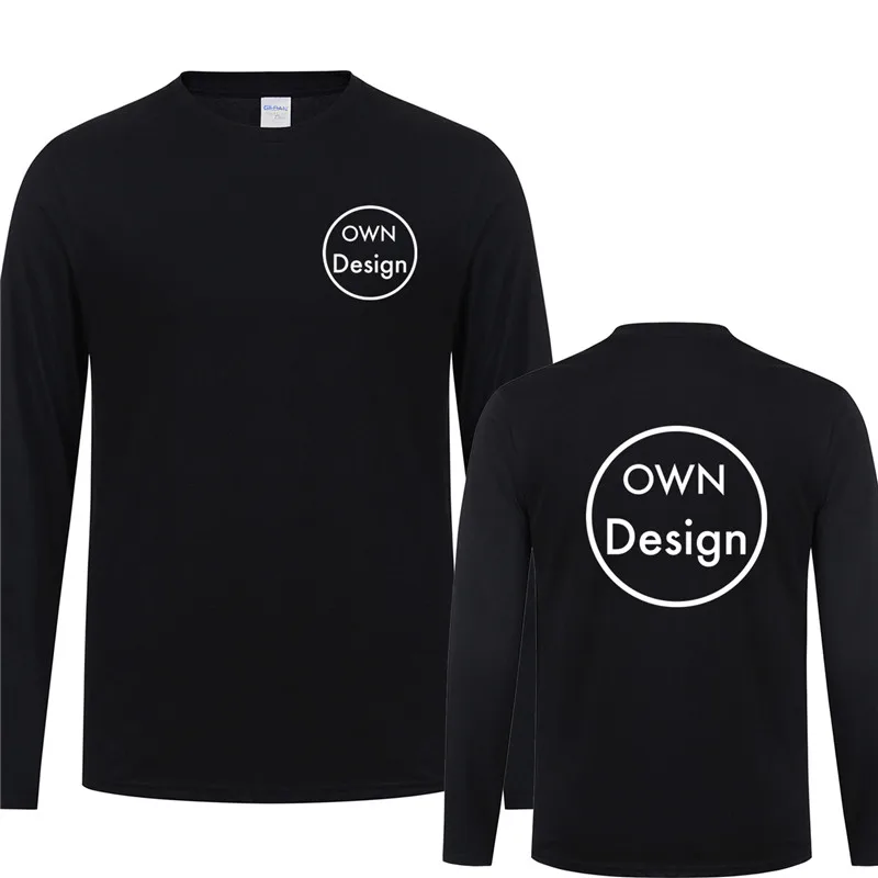 CustomDesignLongSleeveTShirtTeesYourOwnLogoMenWomenCotton