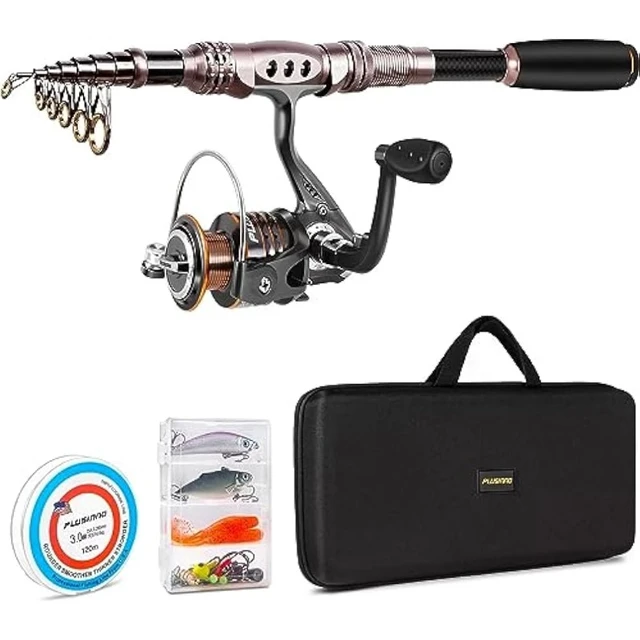 PLUSINNO Fishing Rod and Reel Combos Carbon Fiber Telescopic Fishing Pole  with Reel Combo Sea Saltwater Freshwater Kit - AliExpress