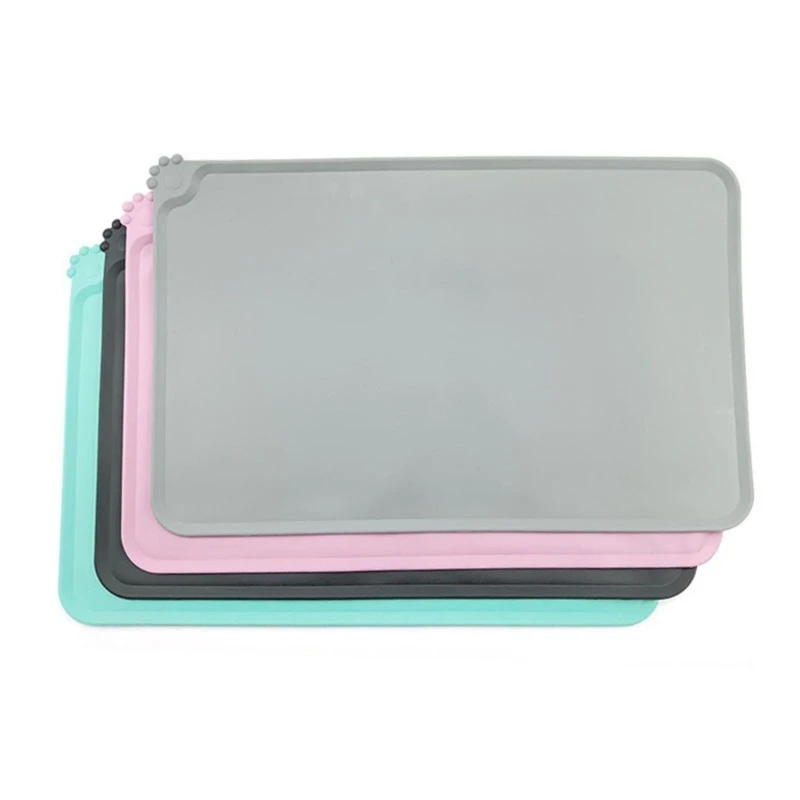 

Pet Bowl Mat Silicone Waterproof Dog Feeding Mat No-Slip Cats Placemat Treat Mat for Food Water Bowls with Edges