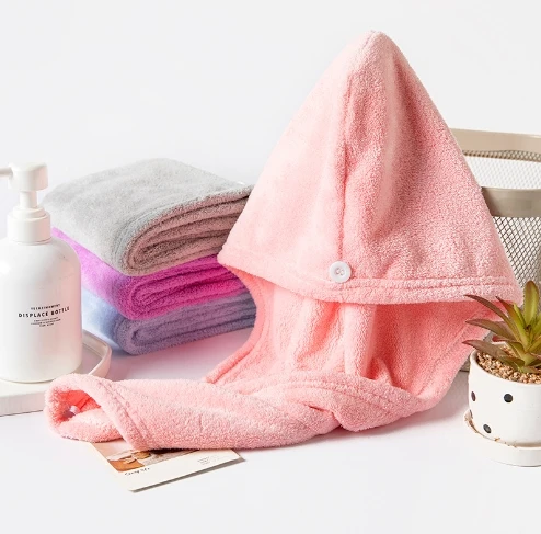 Adult Bathroom Absorbent Quick-Drying Bath Thicker Shower Long Curly Hair Cap Microfiber Wisp Dry Head Hair Towel 2