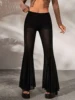 Europe And The United States Selling Six Sides Of Splicing Mesh Through Horn Pants Summer Sexy High Waist Breathable Slim Pants 4