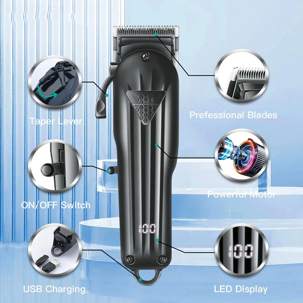 Rechargeable VGR Professional Hair Clipper Hair Trimmer For Men Shaver Cutting Machine Barber Accessories Cut Machin Beard