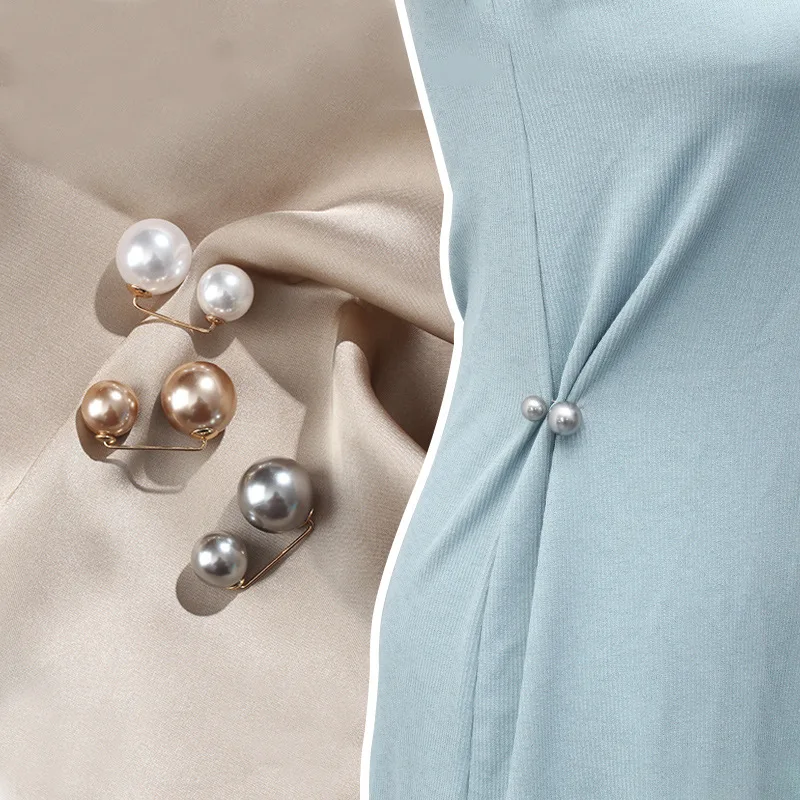 

Simple Double Pearl Brooch Sweater Collar Needle Brooch Pins Clothing Accessories Brooches for Women