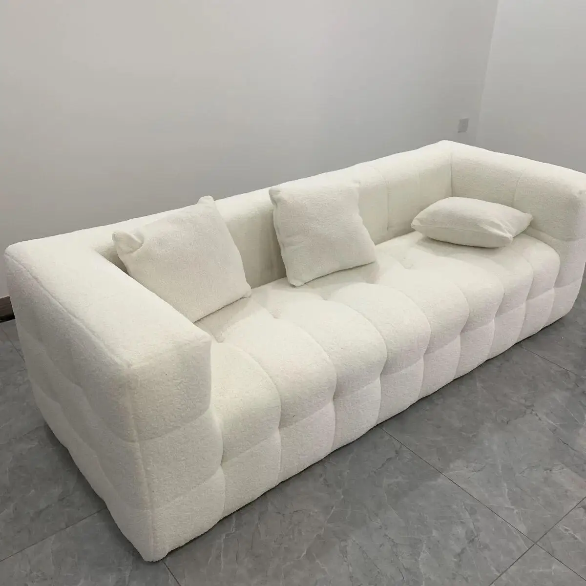 Sofas Nordic Couch Cream Style Pure Sponge Vacuum Compression Sofa Wool Velvet Fabric Sofa Living Room Home Furniture Sofa Bed