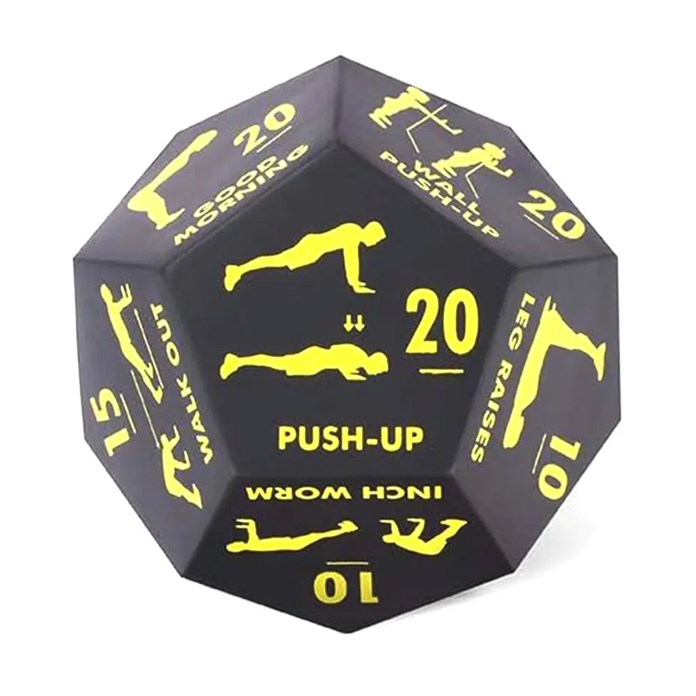 12 Sided Fitness Action Choice Dice Lightweight Soft Foam Exercise Toy Funny Interactive Bodyweight Training Dice Gym Workouts