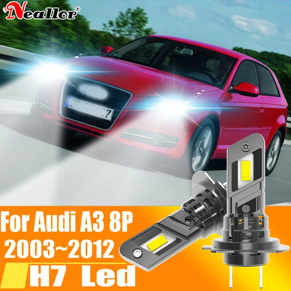 

2 шт., Автомобильные светодиодные лампы H7 Canbus H18 6000K 12 В 55 Вт для Audi A3 8P 2003 ~ 2012