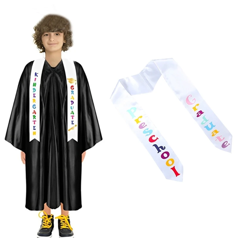 130x9.5cm Grad Season Unisex Kid Graduation Stole Sash for Kindergarten Commencements Etiquette Belts Party Decorations 3