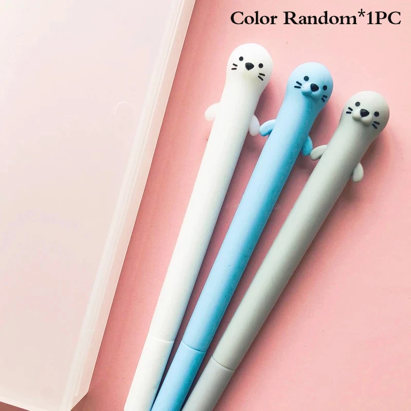 

1PC Cute Otter Silicone Gel Pen Rollerball Pen School Office Supply Student Stationery Writing Signing Tool Black Ink 0.5mm