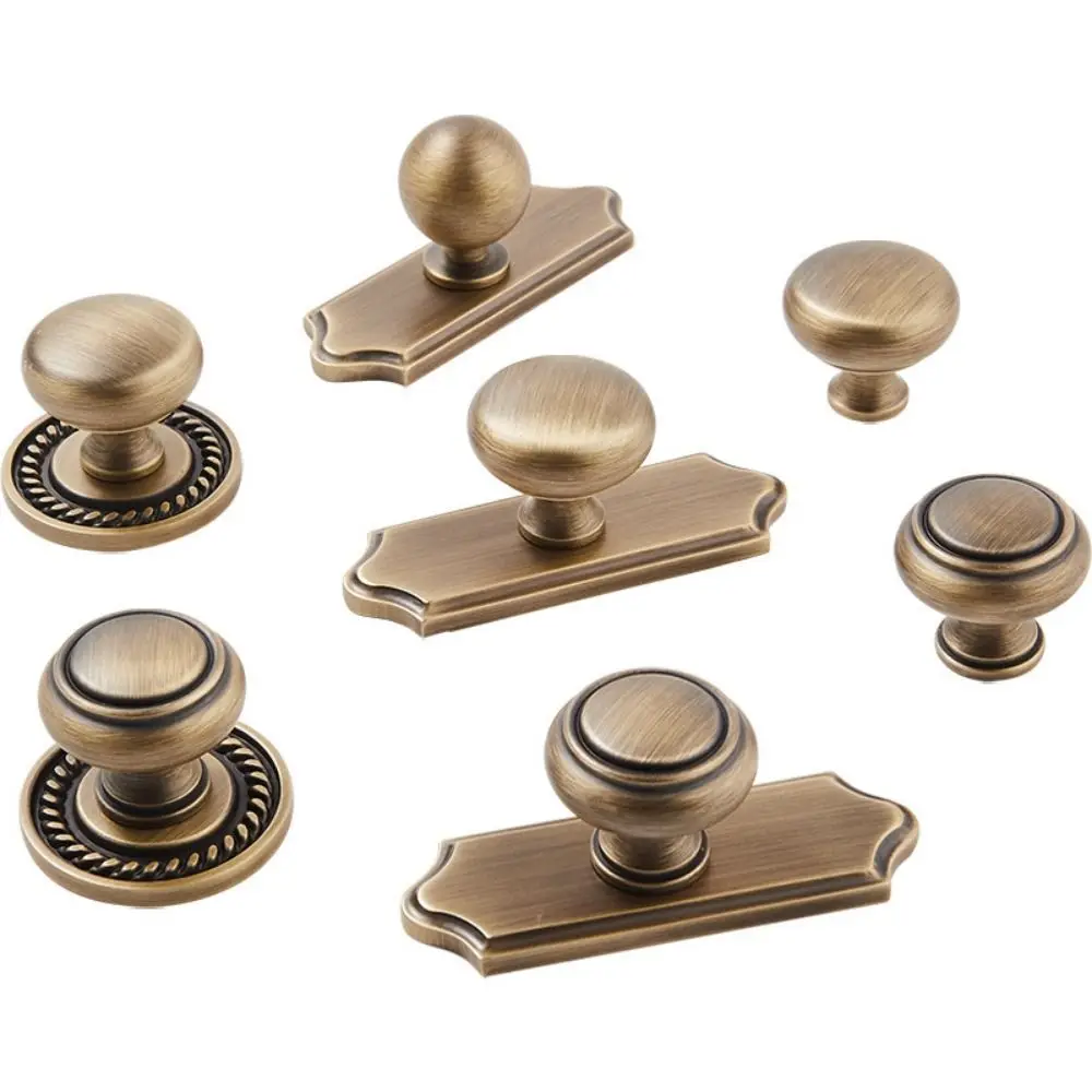 Nordic Brass Cabinet Pull Gold Round Single Hole Cabinet Door Handle Solid Brass Durable Wardrobe Pulls Furniture Hardware
