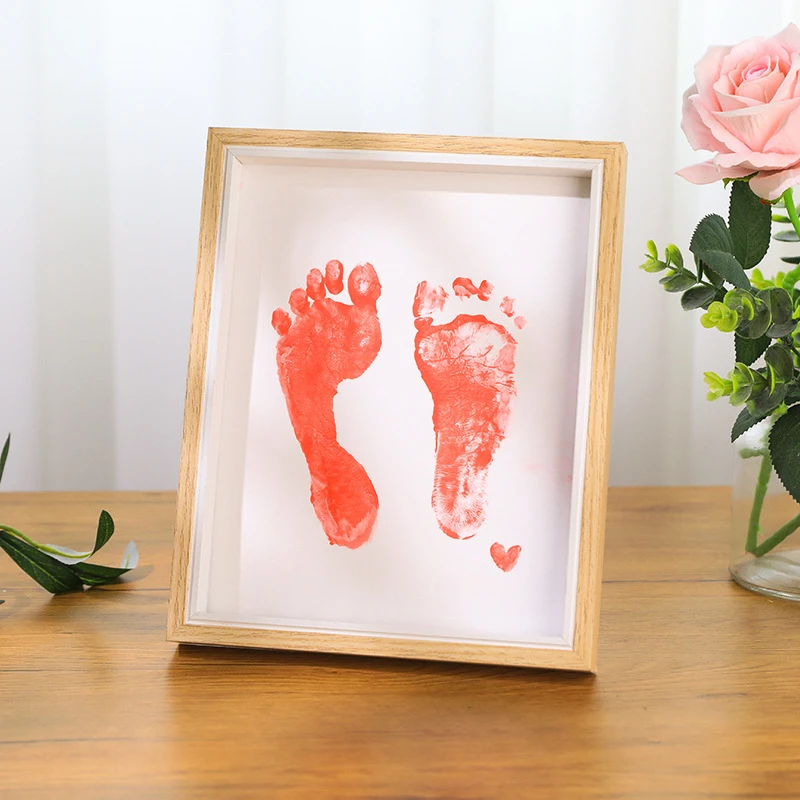 

Newborn Full Moon One Year Old Hand and Foot Print Souvenir Photo Frame DIY Baby Growth Commemorative Body Mark Decoration Gift