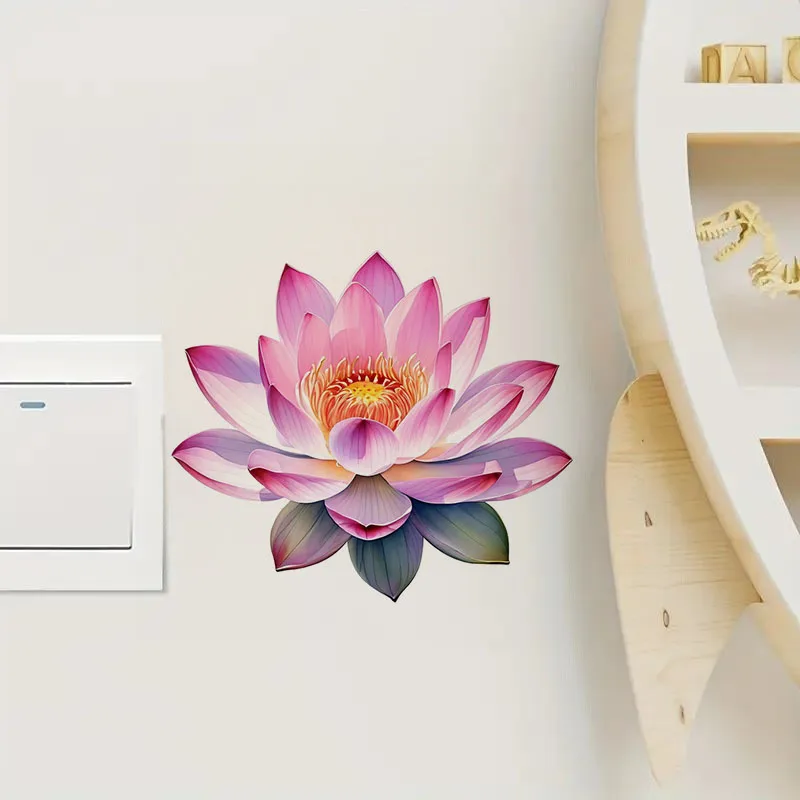 Gorgeous Lotus Toilet Stickers Decoration for Living Room, Wall, Bedroom, and Home Decor Car Decals Self-Adhesive