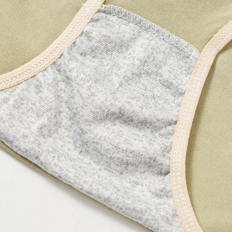 5PCS M-XL Women's Underwear Soft Panties Girls' Solid Color Comfort Briefs Mide Waist Seamless Underpants Female Lingerie