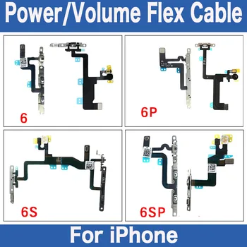 Flex di alimentazione e volume per iPhone 6 6P 6s Plus Cavo flessibile per interruttore silenzioso con pulsante di sicurezza con staffa di ricambio