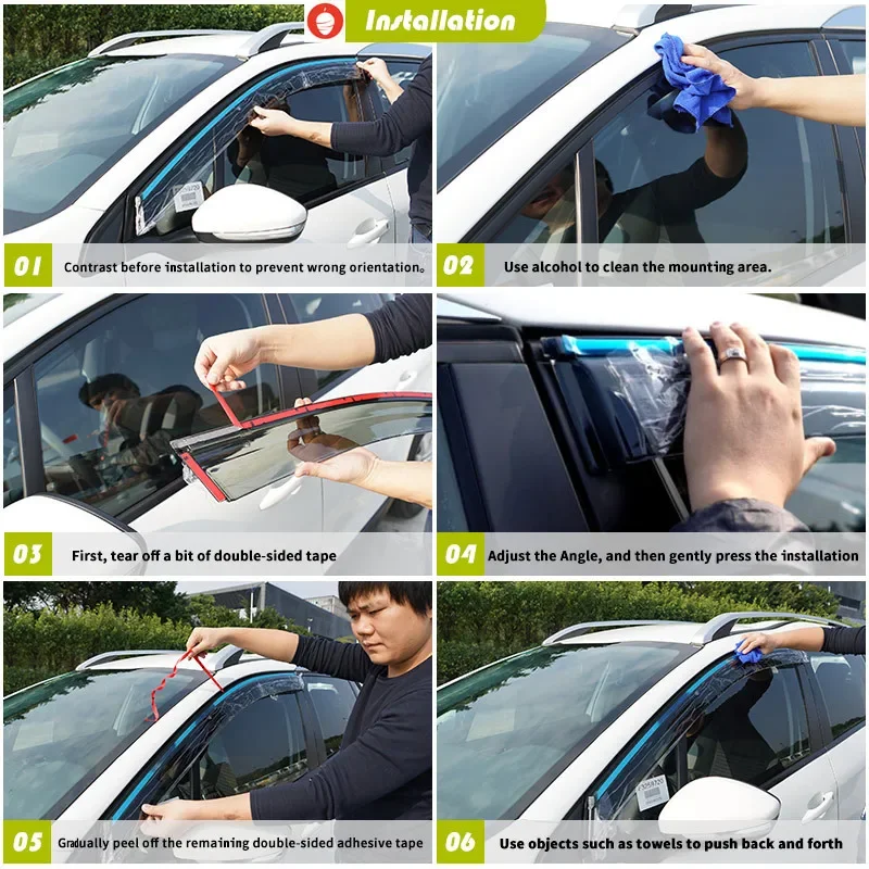 For Audi Q5 Window Visor Car Side Window Deflector Sun Rain Weather Shield Side Car Accessories