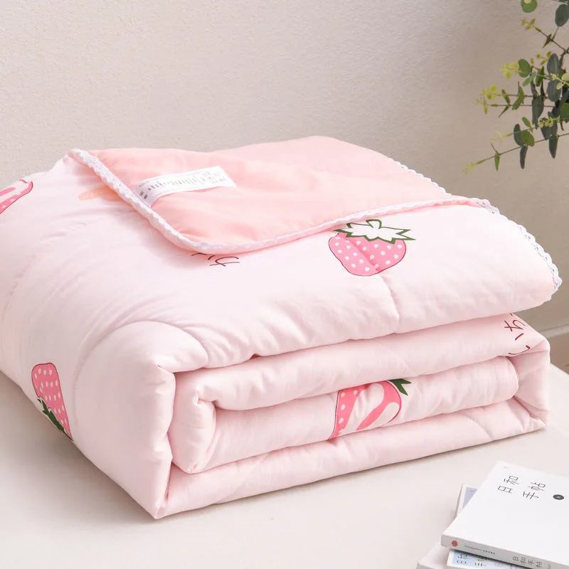 Summer Quilt Summer Quilt Set Bed Comforter Cute Thin Comforter Quilt with Floral Lace High Quality Children King Animals Fruits Bedspread Adult Patchwork Bed Blankets
