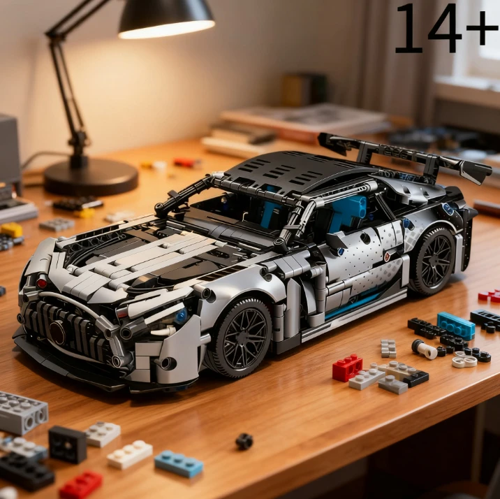 Hohe Qualität 1300 + Stücke Sportwagen Bausteine 1:14 Modell DIY Auto Spielzeug Montage Modell Ornament Geburtstag Weihnachten Geschenk für Jungen