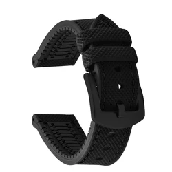 Waterproof Canvas Nylon Rubber Strap for Men's Accessories, Available in Multiple Sizes (All Black 2)