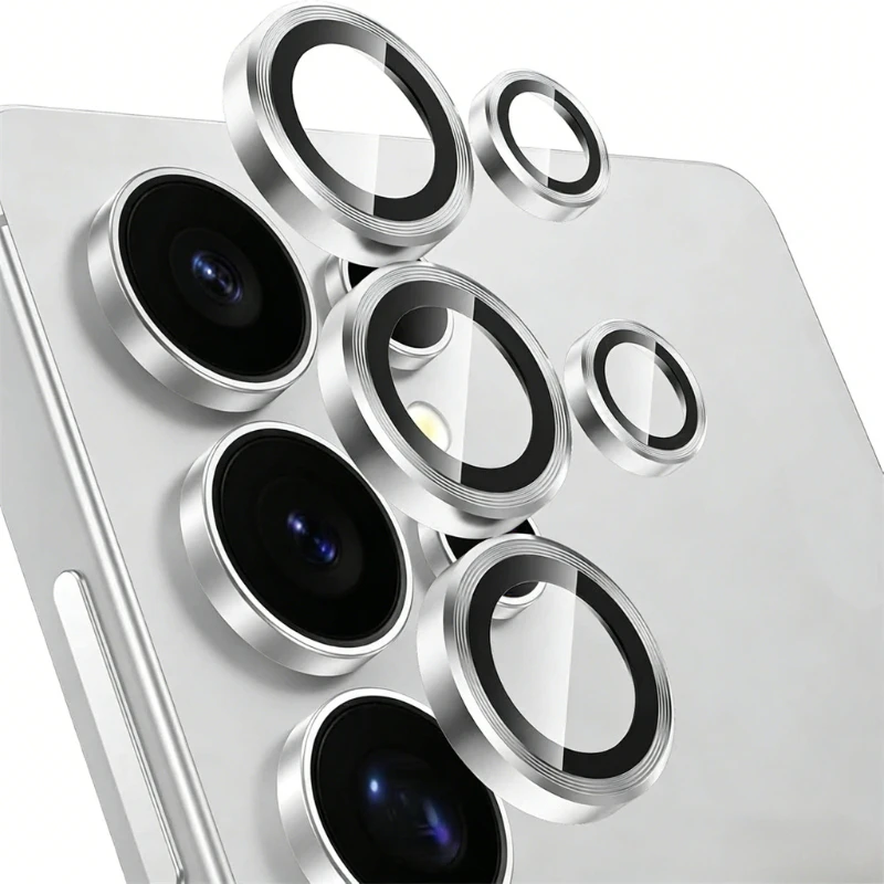 Titanium Alloy Camera Protector Ring with HD 9H Glass Rear Lens Case