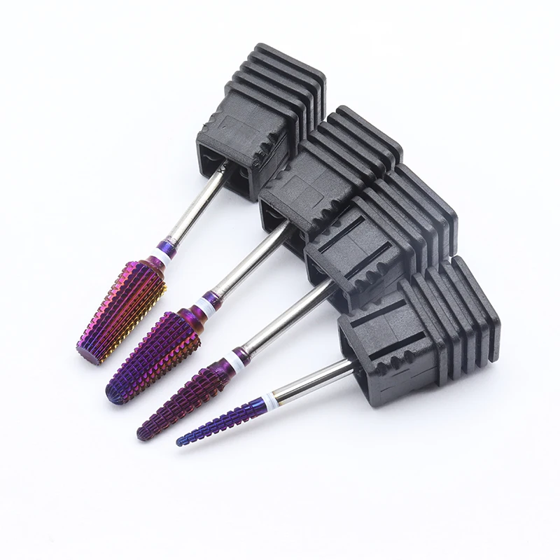 Hot! Purple Pro Whole Carbide Nail Drill Bits Nail Art Electric Drill Machine Files Nail Art Tools cut and polish bottom nail