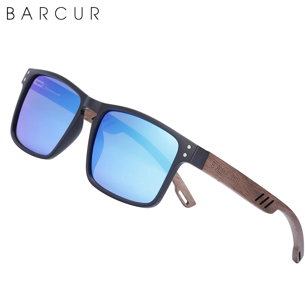 Original Naturholz-Sonnenbrille, polarisierte Sonnenbrille für Herren, quadratische Luxusmarkenbrille – Detail 3