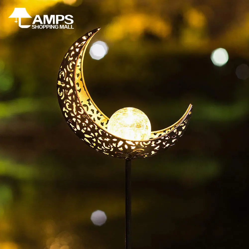 

Outdoor LED Solar Powered Moon Flame Garden Yard Lawn Stake Light Decor Lamp Garlands Garden Christmas Decor For Outdoor