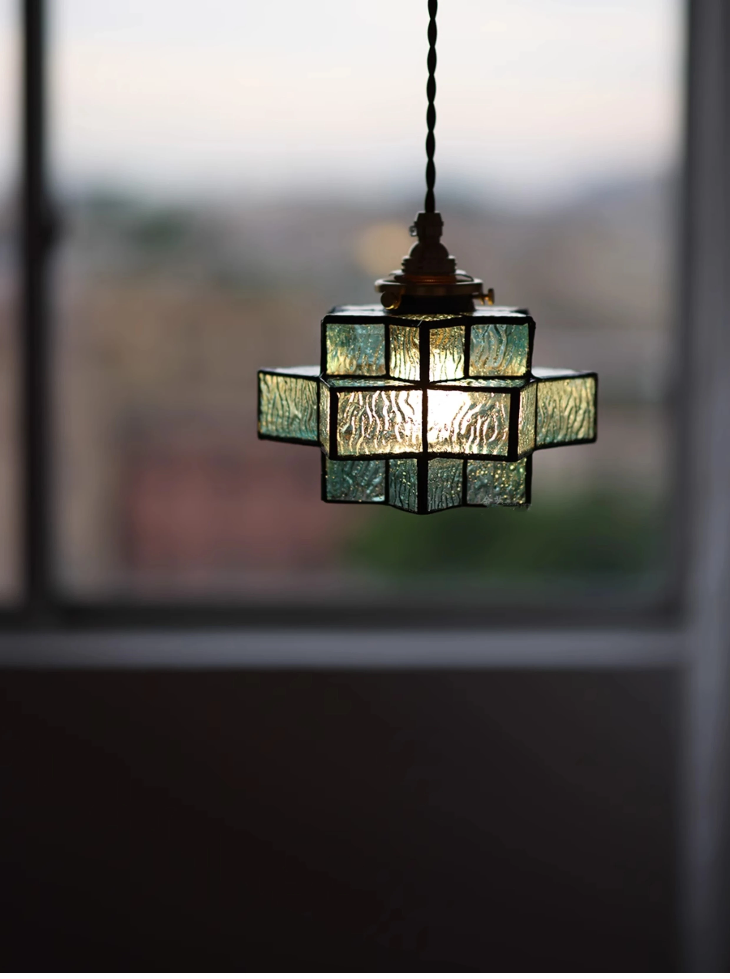 Japanese Style Retro Handmade Chandelier Medieval Entrance Corridor Bedside Cafe Bar Homestay Glass Chandelier