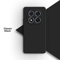Straight Edge Liquid Silicone Phone Case - Simple Soft High-Quality Fashion Back Cover for Poco X7 (Classic Black)