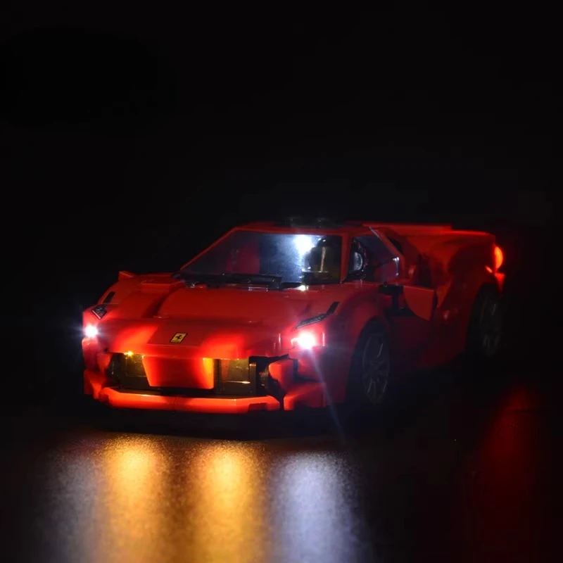 LEGO Ferrari F8 Tributo Speed ​​Champions 76895'e Uygun LED Aydınlatma Seti (Yapı Taşları Dahil Değildir)