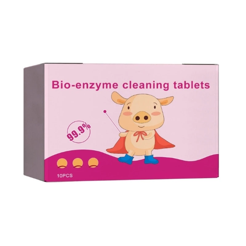 Active Biological Enzyme Washing Tablets, Powerful Stain Removing, Bio-Enzyme Cleaning Tablets for Clothes, Curtain, Shoe, 10Pcs