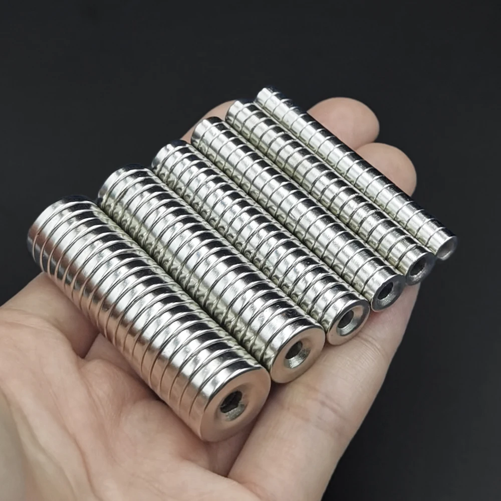 Neodymium Magnets Round 6/7/8/10/12/15mm x 3mm Hole3mm N35 Permanent NdFeB Super Strong Magnetic Disc