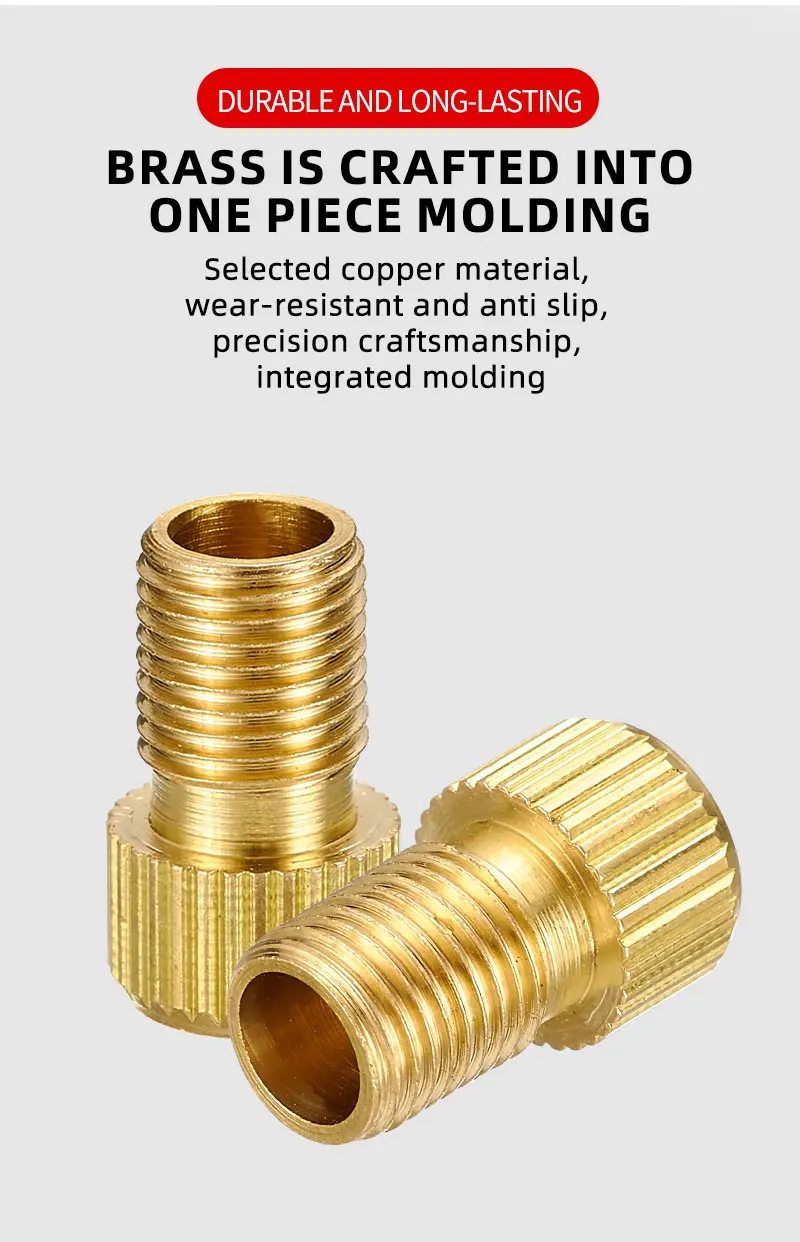 VXM Bicycle Wheel Tire Transfer Valve Adapter French Mouth To AV Road Bike Copper FV Pump Valve Cap Cycling Tyre Accessories