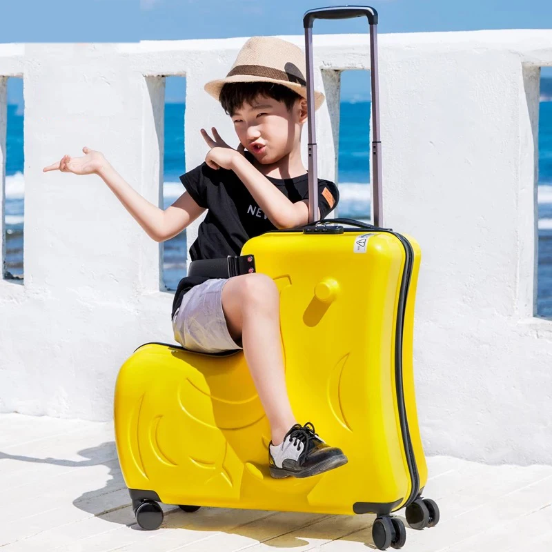 Suitcase Kids Lovely Rolling Luggage Spinner Wheels Can Sit and Ride  Children's Password Suitcase Carry On Trolley Luggage Bag - AliExpress