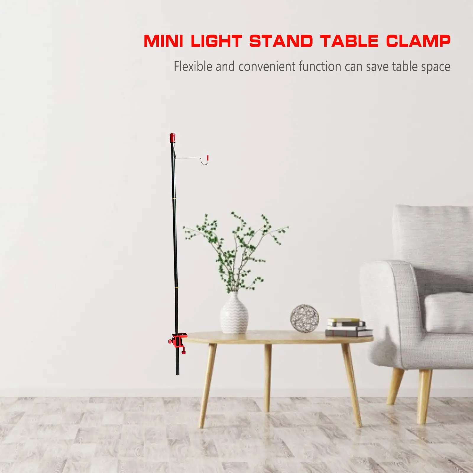 Light Pole Table Clamp Aluminum Alloy Light Pole Mount Clamp Adjustable Lantern Bracket Fixing Clip for Diameter 10 - 12mm Pole