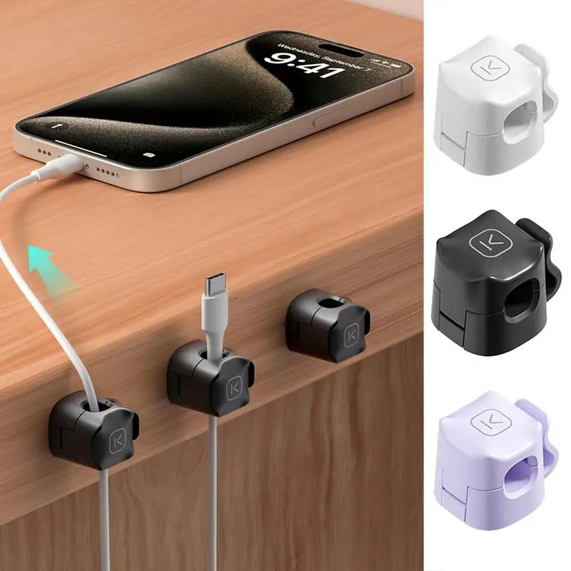 

Magnetic Cable Organiser Data cable management clip Non-marking Compact Wire Holder Sticky Cable Keeper Under Desk Management