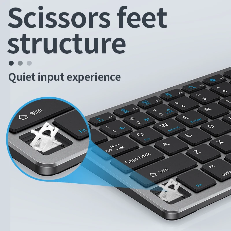 Bluetooth 5.0 & 2.4g Teclado sem Fio e Mouse Combinação Mini Multimídia Teclado Mouse Conjunto para Computador Portátil tv Ipad Macbook Android - Imagem 4