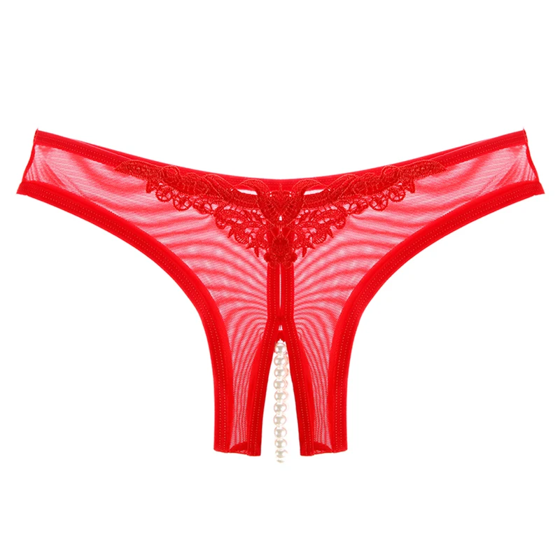 Women Panties Female Transparent Sexy Underpants Women Thin Intimate Underwear With Beautiful Pearl Mystery G-String Fahion Panties