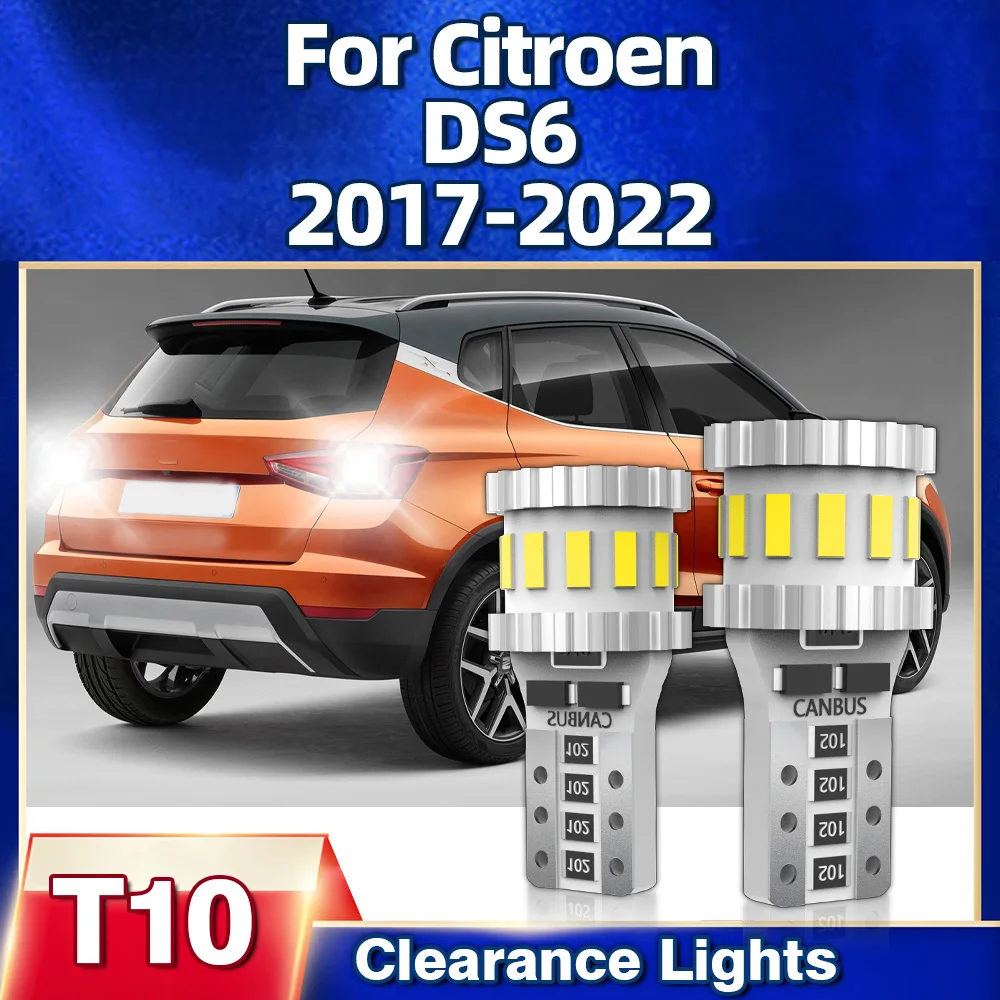 

2PCS W5W T10 LED Parking Light Bulbs 12V 6000K 194 168 Car Clearance Lamp 3400LM For Citroen DS6 2017 2018 2019 2020 2021 2022