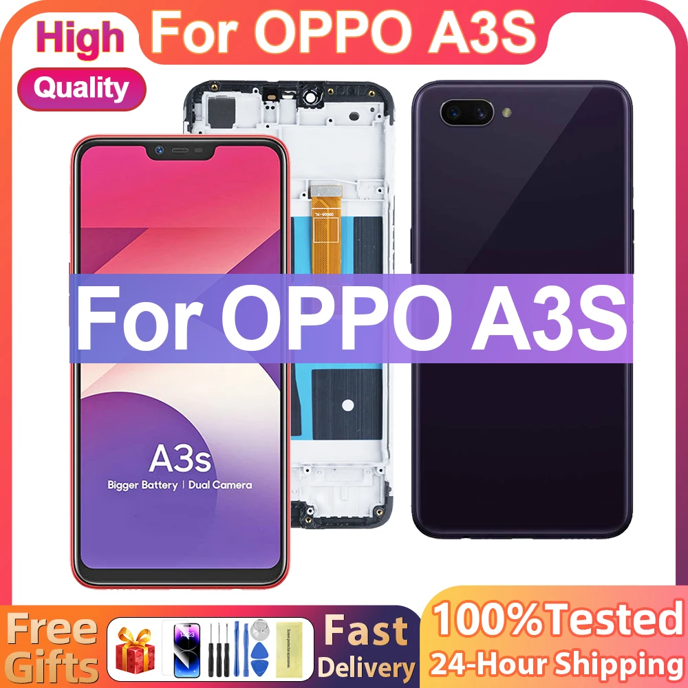 ЖК-дисплей 6,2 'AAA + для Oppo A3s, сенсорный экран, дигитайзер для OppoA3s CPH1803 CPH1853 CPH1805, замена дисплея