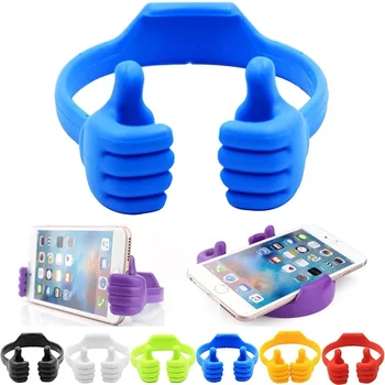 Supporto per telefono cellulare Thumbs-up Supporto per telefono in plastica regolabile Supporto da tavolo portatile multi colori per iPhone Xiaomi Samsung Huawei