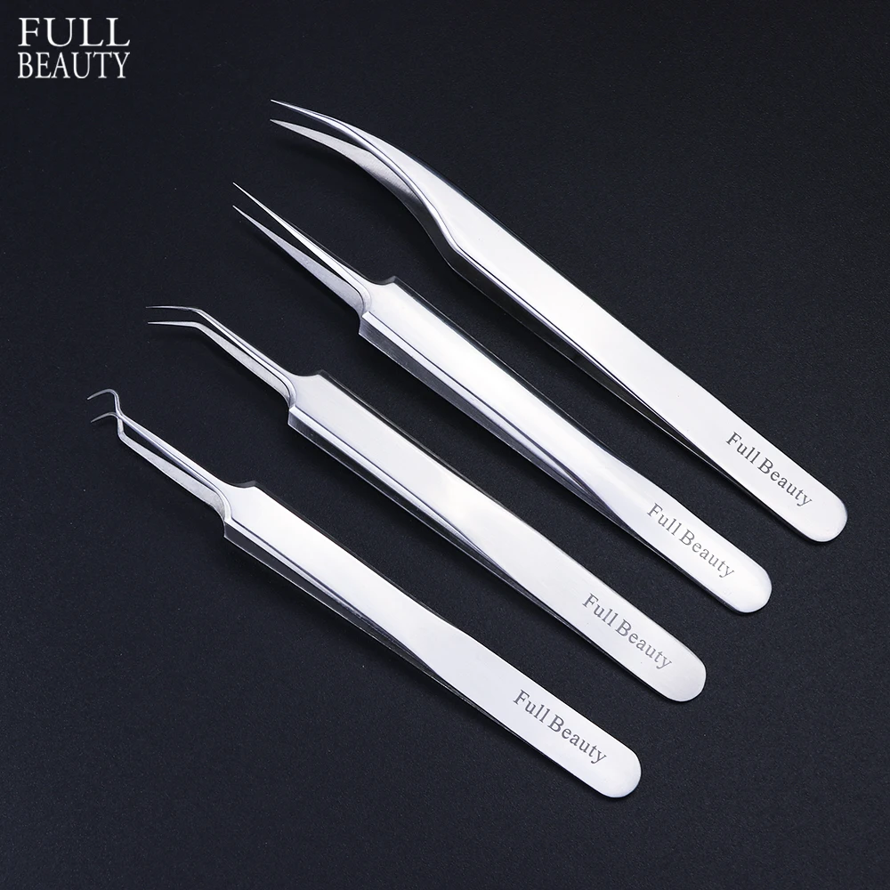 1pc Stainless Steel Blackhead Tweezers Eyelash Extension Curved