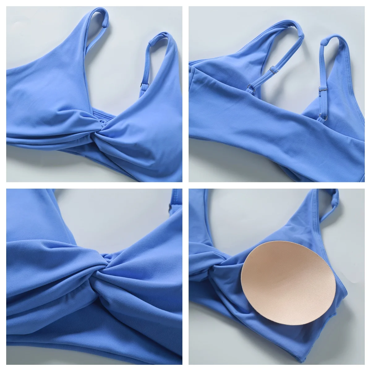 Enhanced Sports Bra Shockproof Push Up Quick-Dry Pleated Workout Top