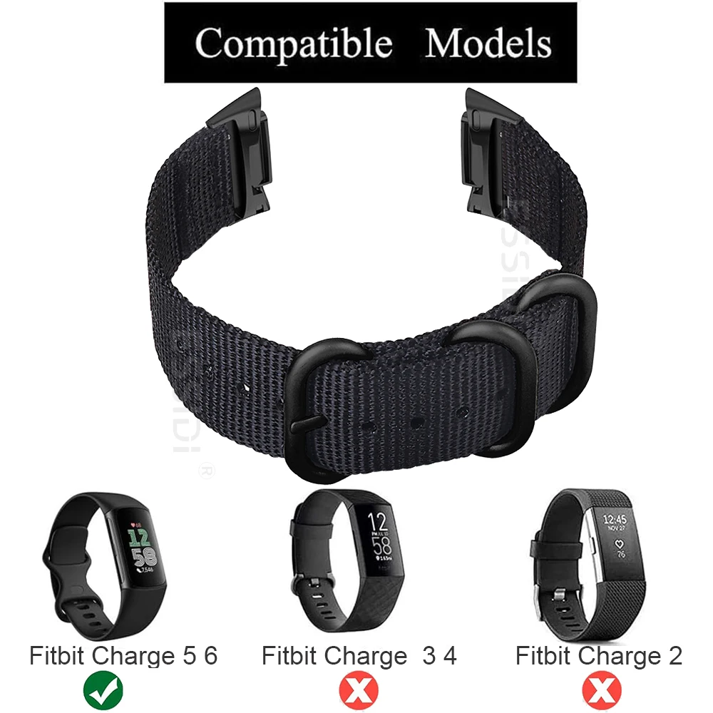 Fitbit Charge 6 5 용 스포츠 나일론 밴드 루프 Fitbit Charge 5 6 스트랩 용 시계 짠 팔찌 손목 교체