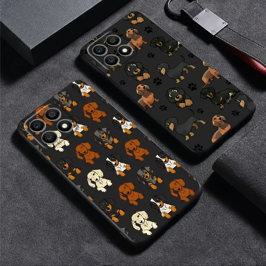 Chic Dachshunds Black Soft Phone Cover Case